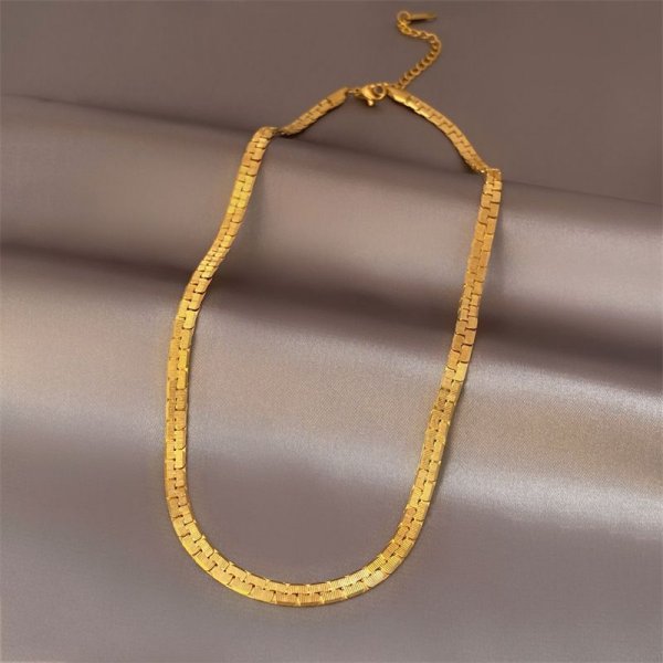 copper Chunky Chain Double Layers Necklace Premium Design Niche Light Luxury Collar Chain