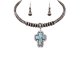 Stone Cross Pendant Wire Necklace Set