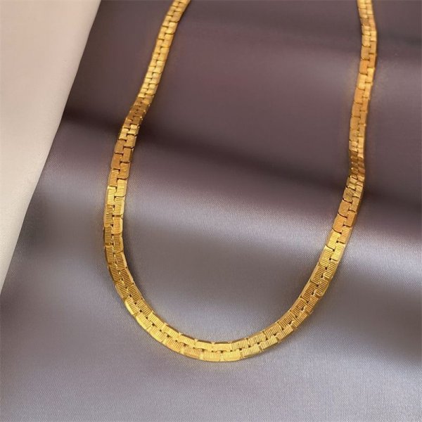 copper Chunky Chain Double Layers Necklace Premium Design Niche Light Luxury Collar Chain