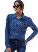 Women's Fall & Winter Single Breasted Denim Jacket Regular Solid Colored Going Out Blue