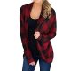 Womens Plaid Tunic Tops Irregular Lattice Cardigan Casual Coat Outwear