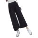 Women's Basic Fashion Comfort Casual Weekend Culottes Wide Leg Pants Plain Ankle-Length Pocket Blushing Pink Black