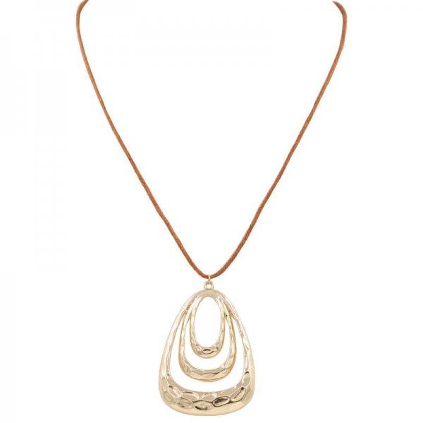 Teardrop Pendant Pull Tie Necklace