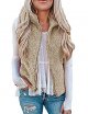 Womens Sherpa Fleece Vest Sleeveless Lightweight Cozy Zip Up Jacket Open Front Winter Outwear Coat With Pocket