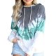 Women's Hoodie Sweatshirt Tie Dye Front Pocket Print Daily Sports 3D Print Sportswear Streetwear Hoodies Sweatshirts  Blue Blush