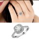 Square light luxury four claw ring female