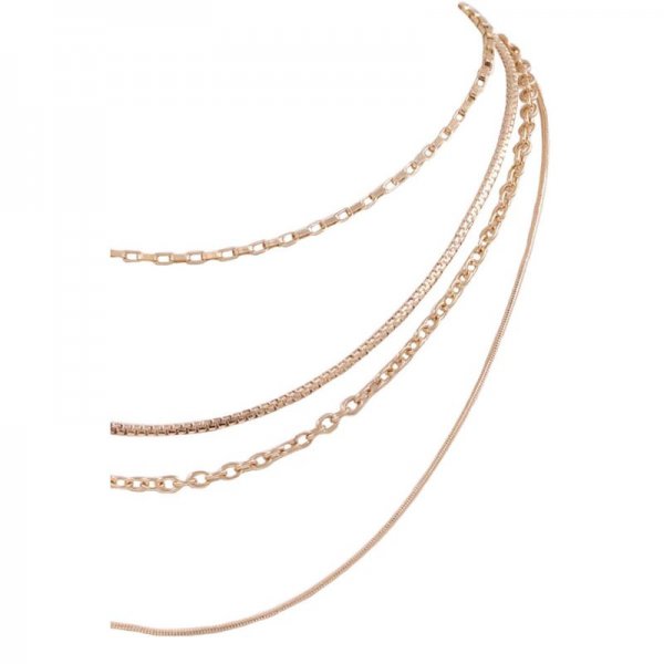 Metal Chain Layered Necklace Set