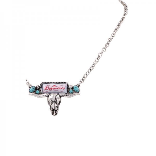 Babeweiser Ox Skull Pendant Necklace