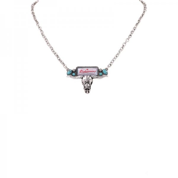 Babeweiser Ox Skull Pendant Necklace