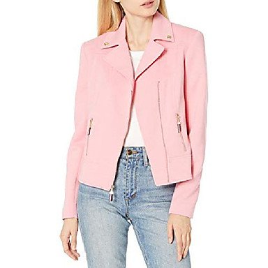 Women's Pique Knit Zip Front Jacket. Notch Collar