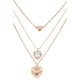 Metal Chain Heart 3-Piece Necklace Set