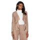 Women's Open Front Lightweight Suede Jacket Small Mocha